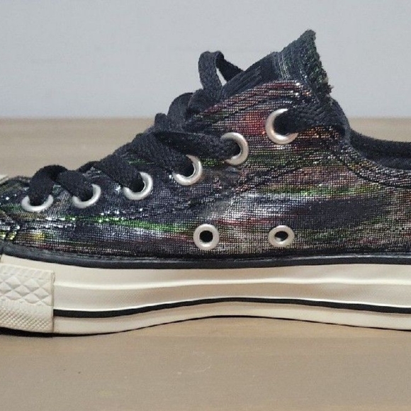 Converse All Star Shimmer Low Womens Size 6.5 Black Metallic Rainbow - Picture 5 of 8